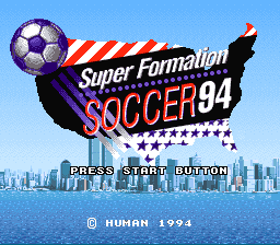 Super Formation Soccer '94 (Japan) Title Screen